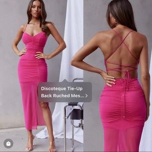 Selfie Leslie hot pink dress